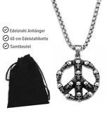 Kettenanhänger Peace mit Totenkopf