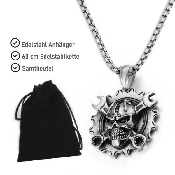 Cooler Totenkopfanhänger aus Edelstahl