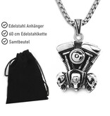 Edelstahl Anhänger Motorblock Bikerschmuck