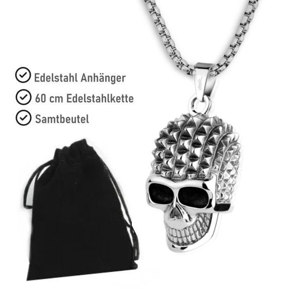 Edelstahlkette mit Totenkopfanhänger