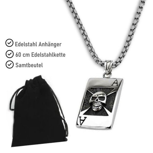 Spielkarte Anhänger aus Edelstahl