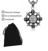 Gothic Edelstahlanhänger mit Stein