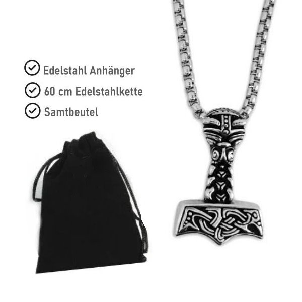Thors Hammer Anhänger aus Edelstahl