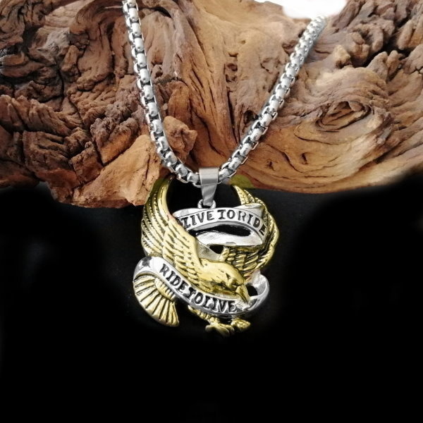 Kettenanhänger Adler "Live to Ride Ride to Live"