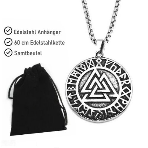 Edelstahl Kettenanhänger Wotansknoten