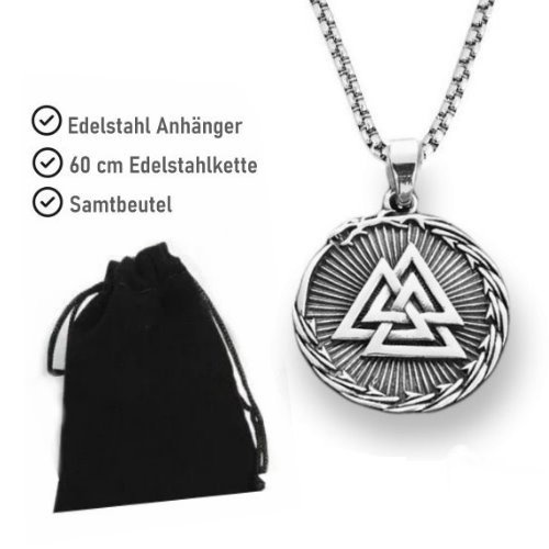 Kettenanhänger Valknut aus Edelstahl