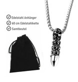 Edelstahl Anhänger Patrone mit Totenkopf