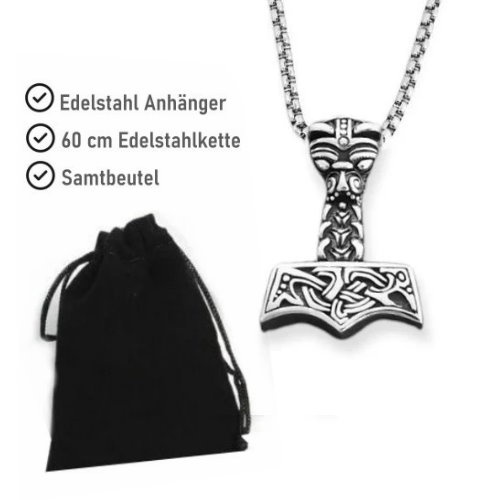 Edelstahl Anhänger Thors Hammer