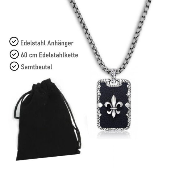 Coller Edelstahlanhänger mit Lilie