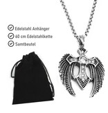Kettenanhänger Kreuz mit Flügel aus Edelstahl