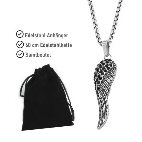 Engelsflügel  Kettenanhänger aus Edelstahl