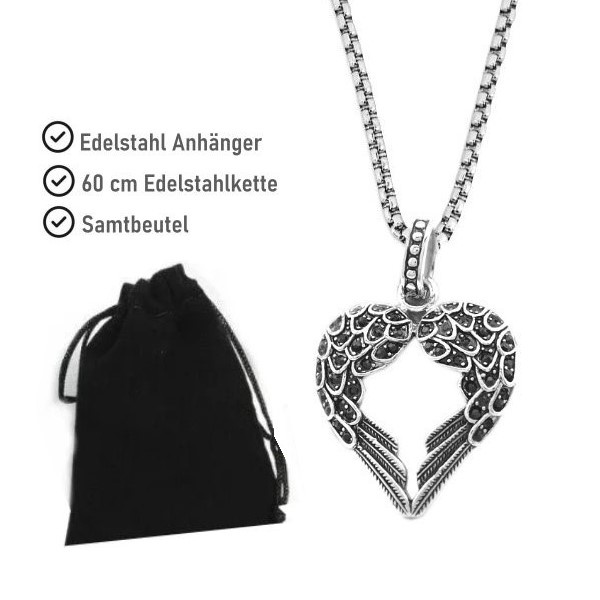 Edelstahlanhänger mit doppelten Flügel