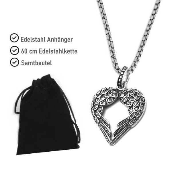 Kettenanhänger Flügel  aus Edelstahl