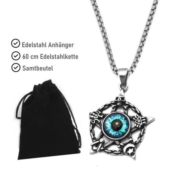Anhänger Pentagramm mit blauen Auge
