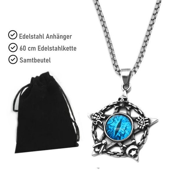 Anhänger Pentagramm mit blauen Auge