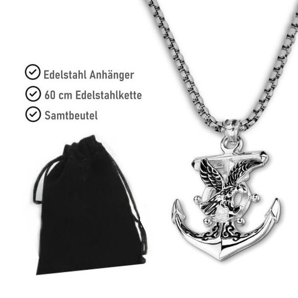 Kettenanhänger Anker aus Edelstahl