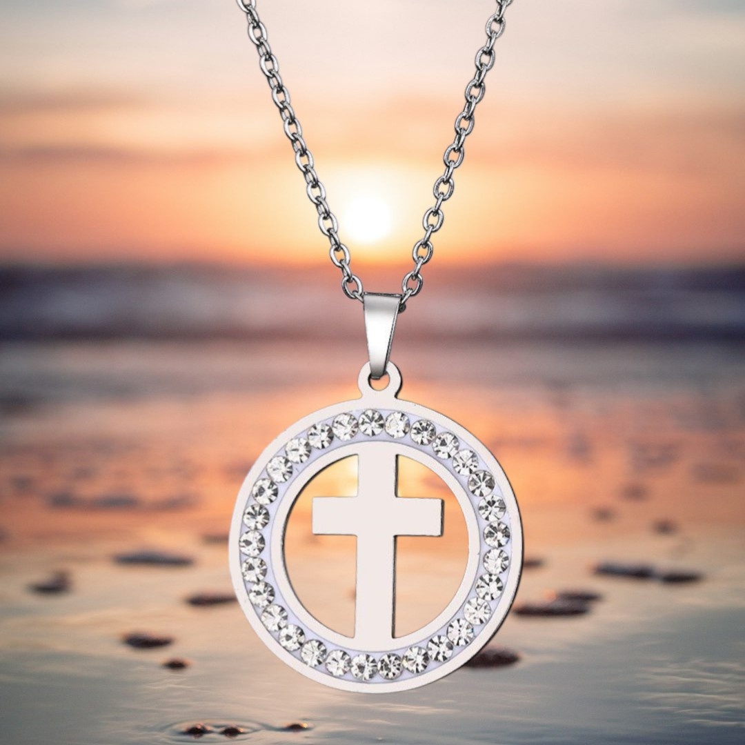 Damen Halskette mit Anhänger Kreuz