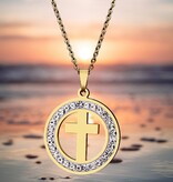 Damen Halskette mit Anhänger Kreuz