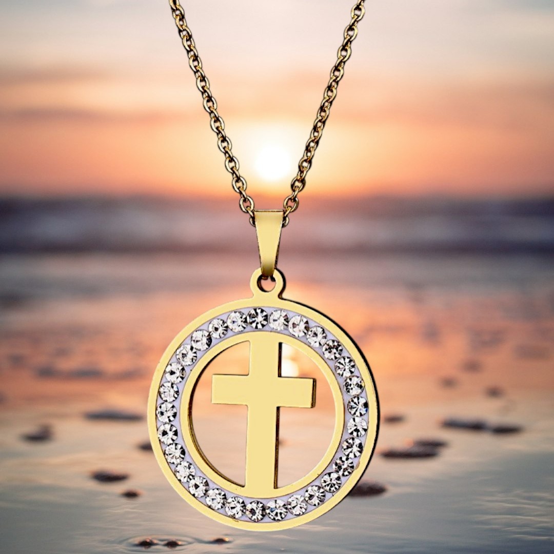 Damen Halskette mit Anhänger Kreuz