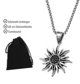 Kettenanhänger Sonne mit schwarzen Zirkoniasteine
