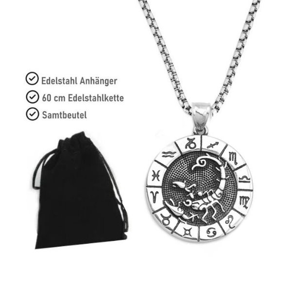 Edelstahlanhänger Skorpion