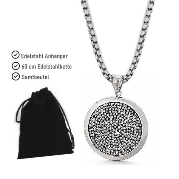 Damen Edelstahlanhänger mit Glitzersteinchen