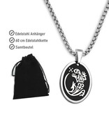 Ovaler Edelstahlanhänger Geko