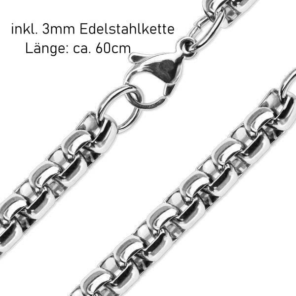 Runder Edelstahlanhänger Drache
