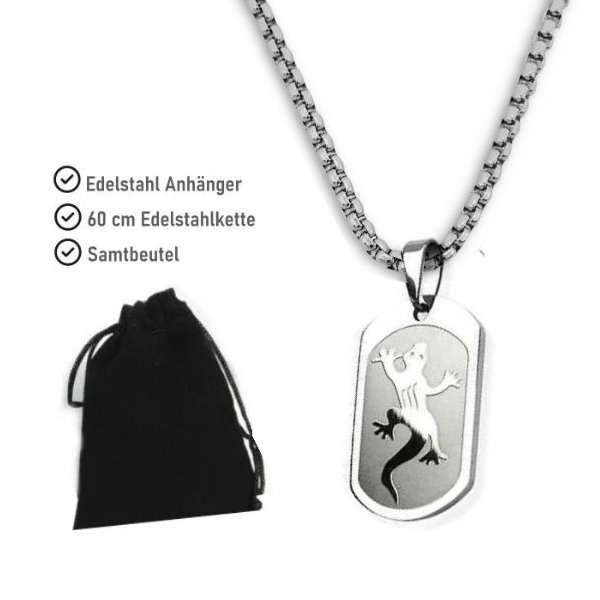 Anhänger Geko-Echse aus Edelstahl