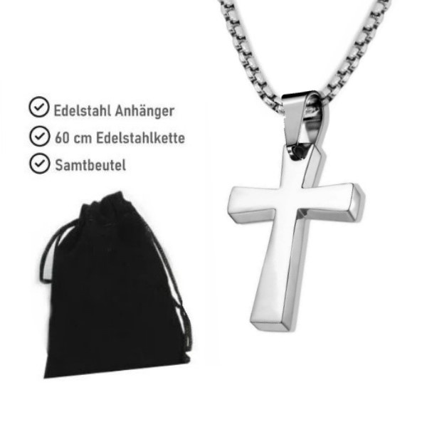 Kreuz Anhänger aus Edelstahl