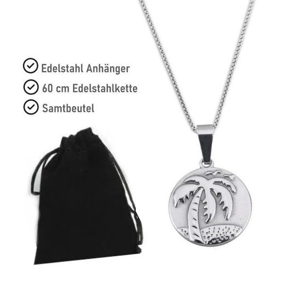Kettenanhänger Palme aus Edelstahl