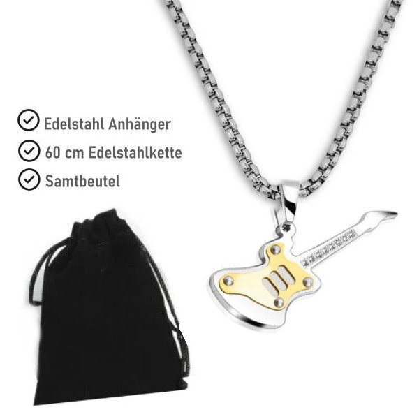 Gitarren Kettenanhänger aus Edelstahl