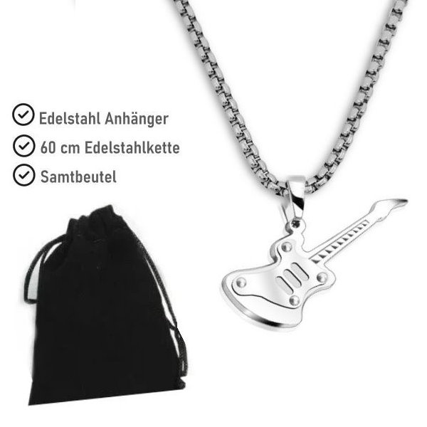 Anhänger E-Gitarre aus Edelstahl