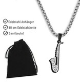 Schwarzer Kettenanhänger Saxophon