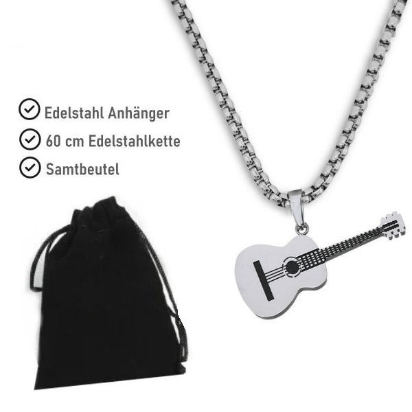 Edelstahl Anhänger Gitarre