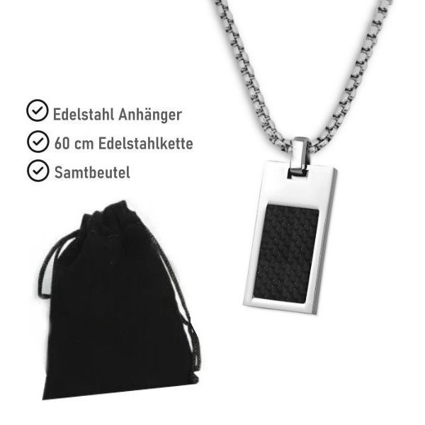 Edelstahlanhänger Carbon Optik