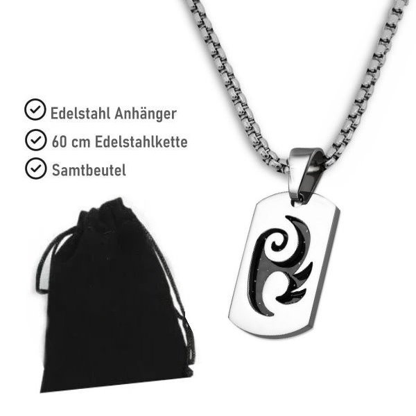 Edelstahl Anhänger Carbon Optik