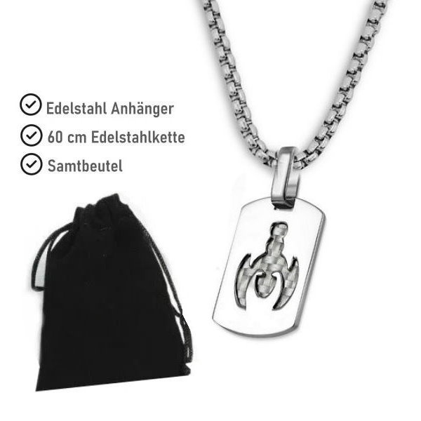 Edelstahl Kettenanhänger Carbon Inlay