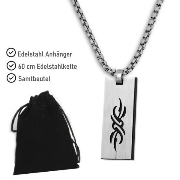 Edelstahl Anhänger Herren Tribal
