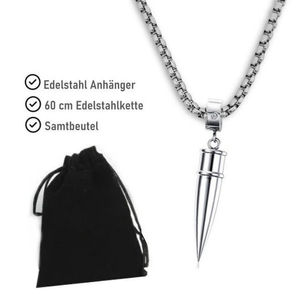 Halskette aus Edelstahl mit Patrone