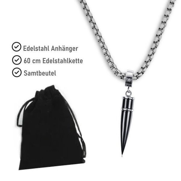 Halskette aus Edelstahl mit Patrone