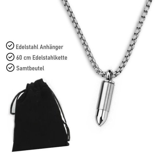 Edelstahl Kettenanhänger Patrone