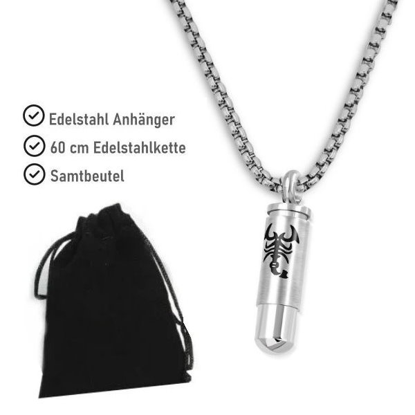 Kettenanhänger Patrone mit Skorpion