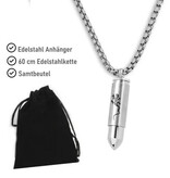 Edelstahl Patronen Anhänger Geko