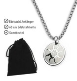 runder Edelstahlanhänger mit Sonne