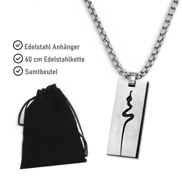 Edelstahlanhänger mit Schlangenmuster