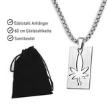 Edelstahl Kettenanhänger Hanfblatt