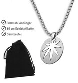 Ovaler Ketten Anhänger Hanfblatt