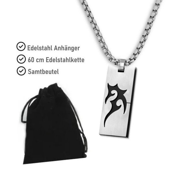 Kettenanhänger Tribal aus Edelstahl