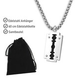 Edelstahl Anhänger Rasierklinge